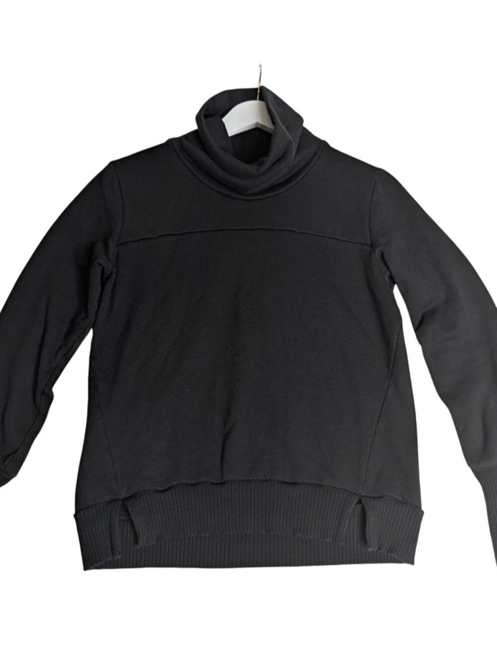 Alo Yoga Haze Funnel Neck Womens Sweatshirt Black Size S - Picture 2 of 11
